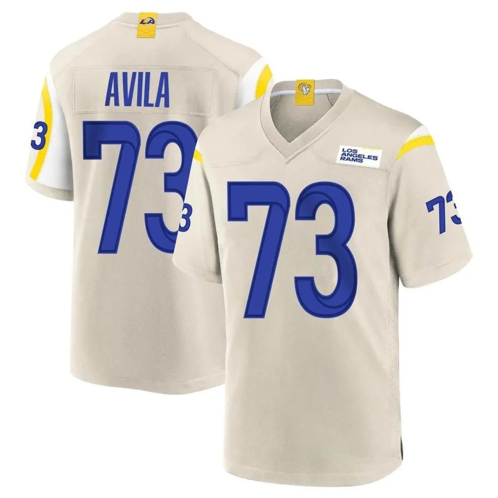Davalo LA.Rams #73 Steve Avila Player Bone Home Game Stitched Jerseys