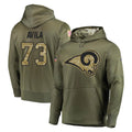 Davalo LA.Rams #73 Steve Avila Player Olive Salute to Service Pullover Hoodies Home Game Stitched Jerseys