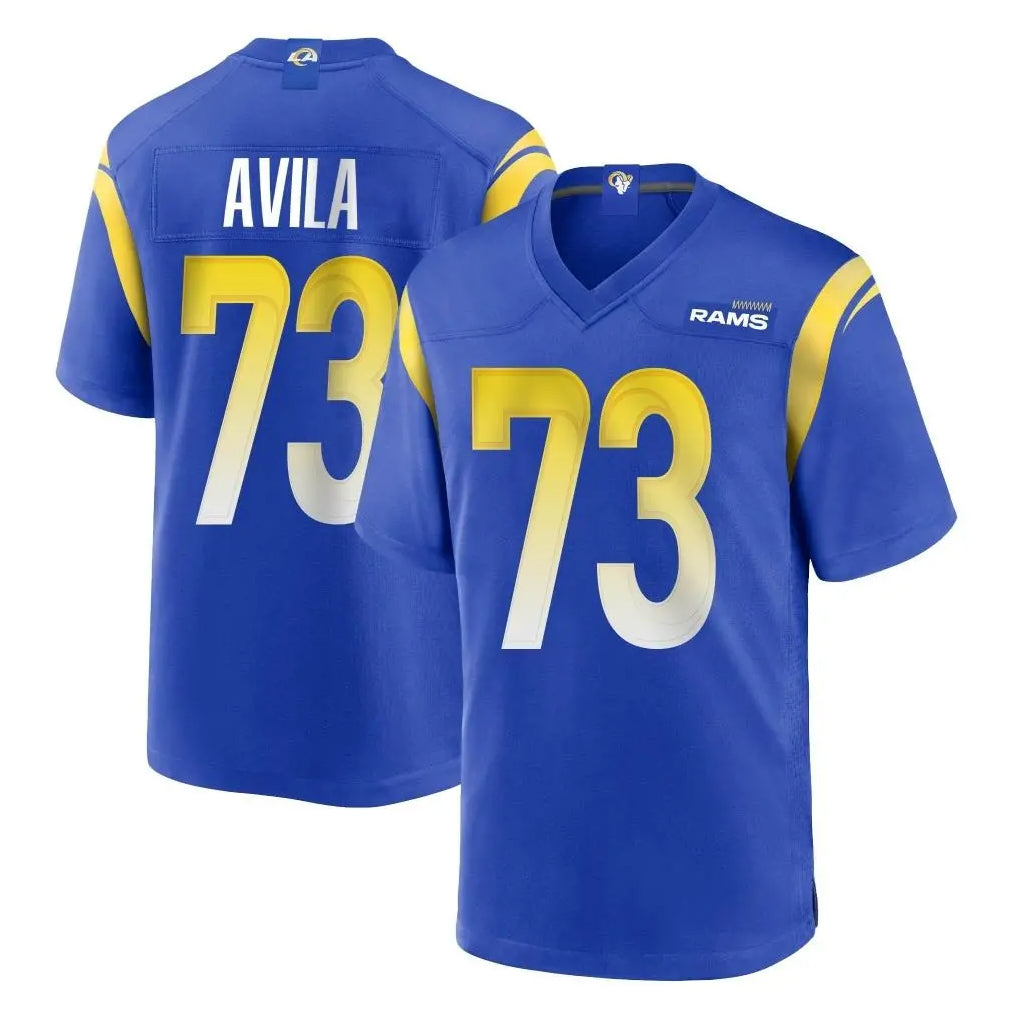 Davalo LA.Rams #73 Steve Avila Player Royal Home Game Stitched Jerseys