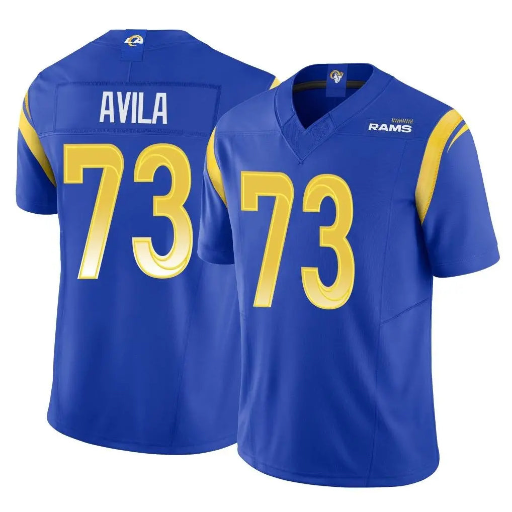 Davalo LA.Rams #73 Steve Avila Player Royal Limited Vapor F.U.S.E. Home Game Stitched Jerseys