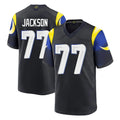 Davalo LA.Rams #77 Alaric Jackson Player Black Midnight Rivalries Collection Home Game Stitched Jerseys