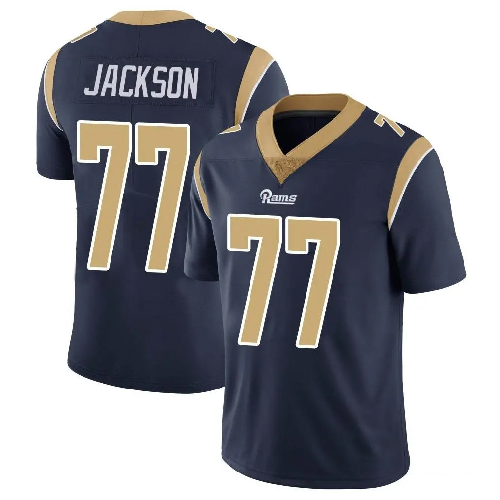 Davalo LA.Rams #77 Alaric Jackson Player Navy Limited Vapor Untouchable Home Game Stitched Jerseys