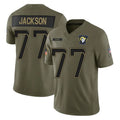 Davalo LA.Rams #77 Alaric Jackson Player Olive 2025 Salute To Service Limited Game Stitched Jerseys