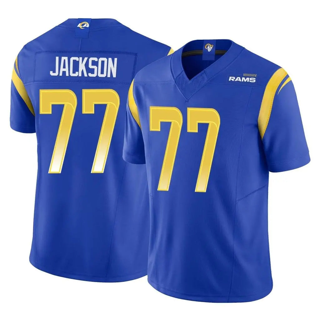 Davalo LA.Rams #77 Alaric Jackson Player Royal Limited Vapor F.U.S.E. Home Game Stitched Jerseys