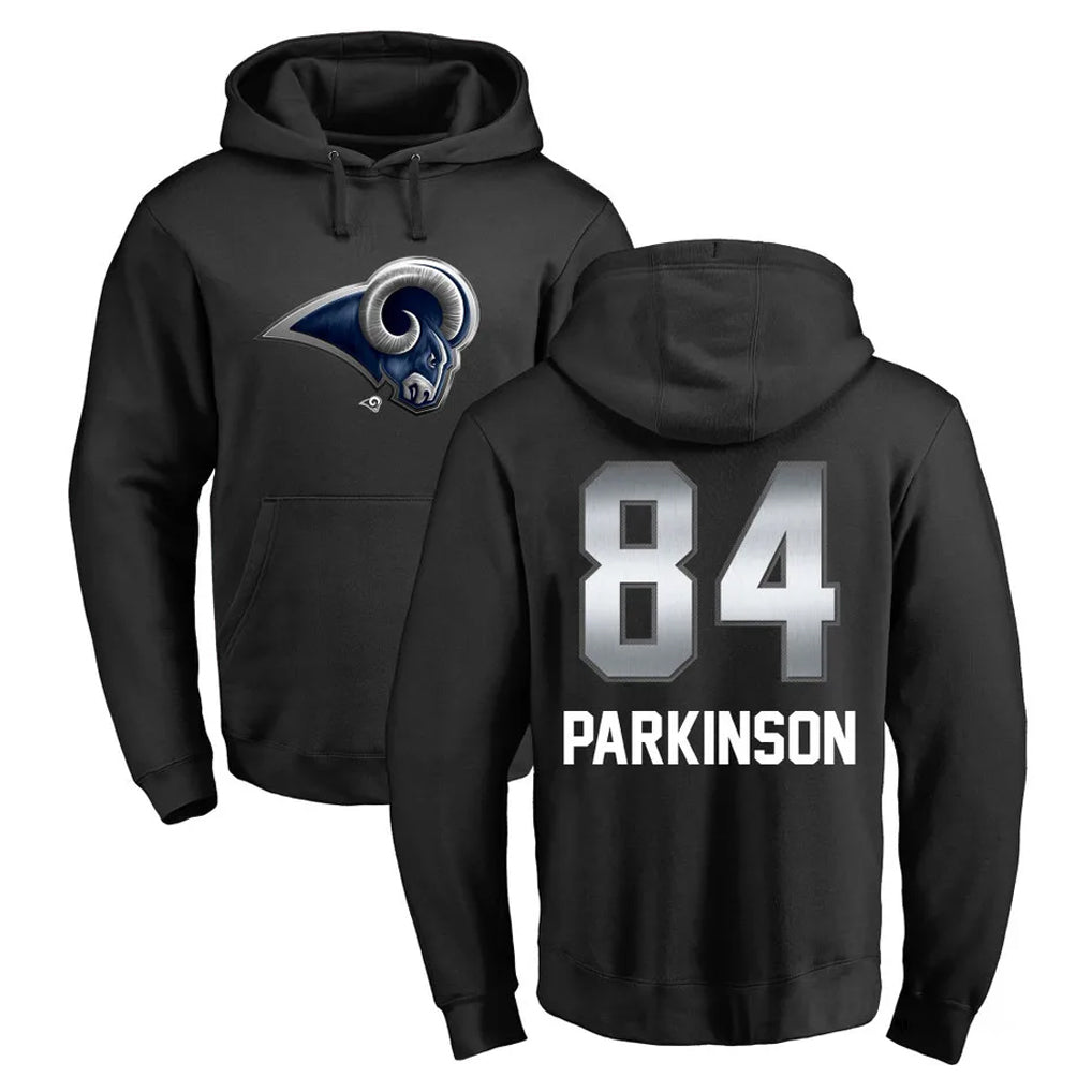 Davalo LA.Rams #84 Colby Parkinson Player Black Pullover Hoodie Limited Game Stitched Jerseys