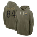 Davalo LA.Rams #84 Colby Parkinson Player Olive Salute to Service Pullover Hoodies Limited Stitched Jerseys