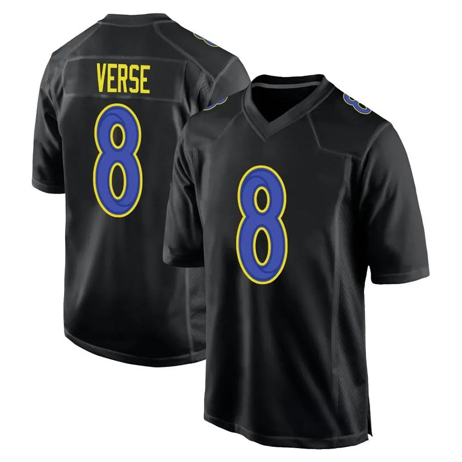 Davalo LA.Rams #8 Jared Verse Player Black Fashion Game Stitched Jerseys