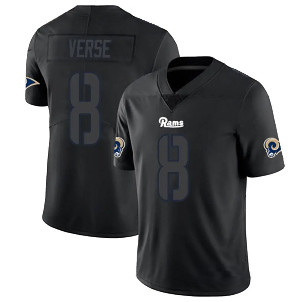 Davalo LA.Rams #8 Jared Verse Player Limited Black Impact Stitched Jerseys