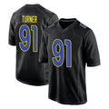 Davalo LA.Rams #91 Kobie Turner Player Black Fashion Limited Home Game Stitched Jerseys