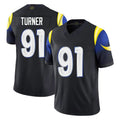 Davalo LA.Rams #91 Kobie Turner Player Black Midnight Rivalries Collection Limited Home Game Stitched Jerseys