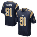 Davalo LA.Rams #91 Kobie Turner Player Navy Home Game Stitched Jerseys