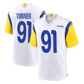 Davalo LA.Rams #91 Kobie Turner Player White Home Game Stitched Jerseys