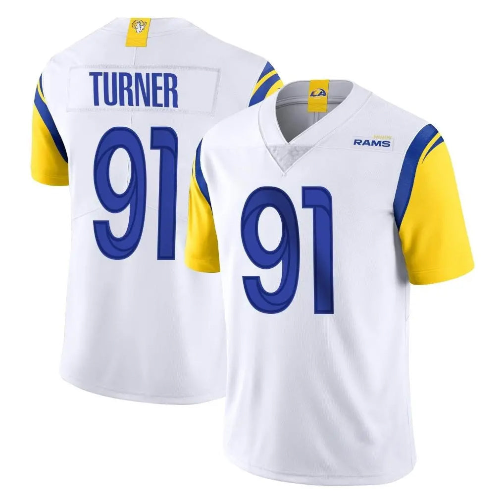 Davalo LA.Rams #91 Kobie Turner Player White Limited Vapor Untouchable Home Game Stitched Jerseys