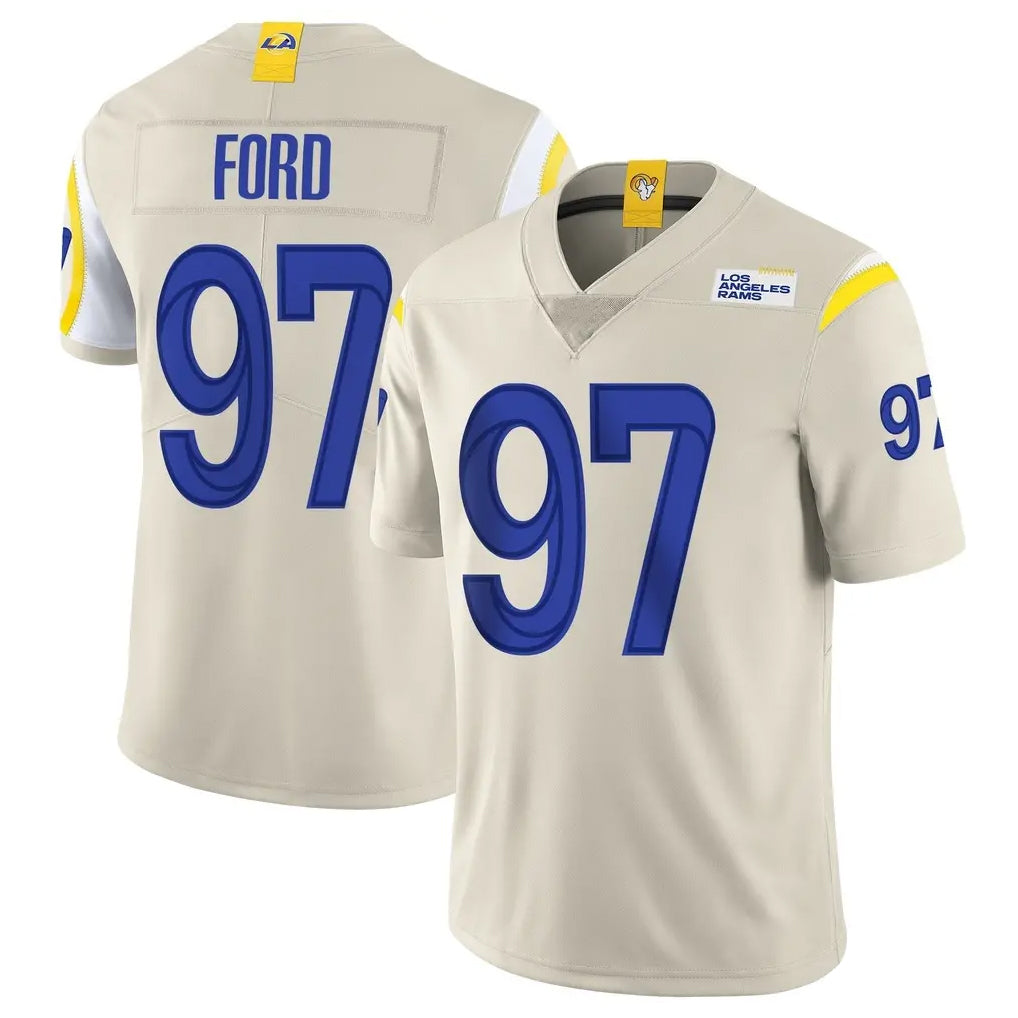 Davalo LA.Rams #97 Poona Ford Player Bone Limited Vapor Home Game Stitched Jerseys