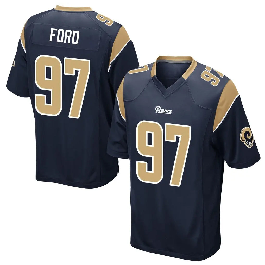 Davalo LA.Rams #97 Poona Ford Player Navy Home Game Stitched Jerseys