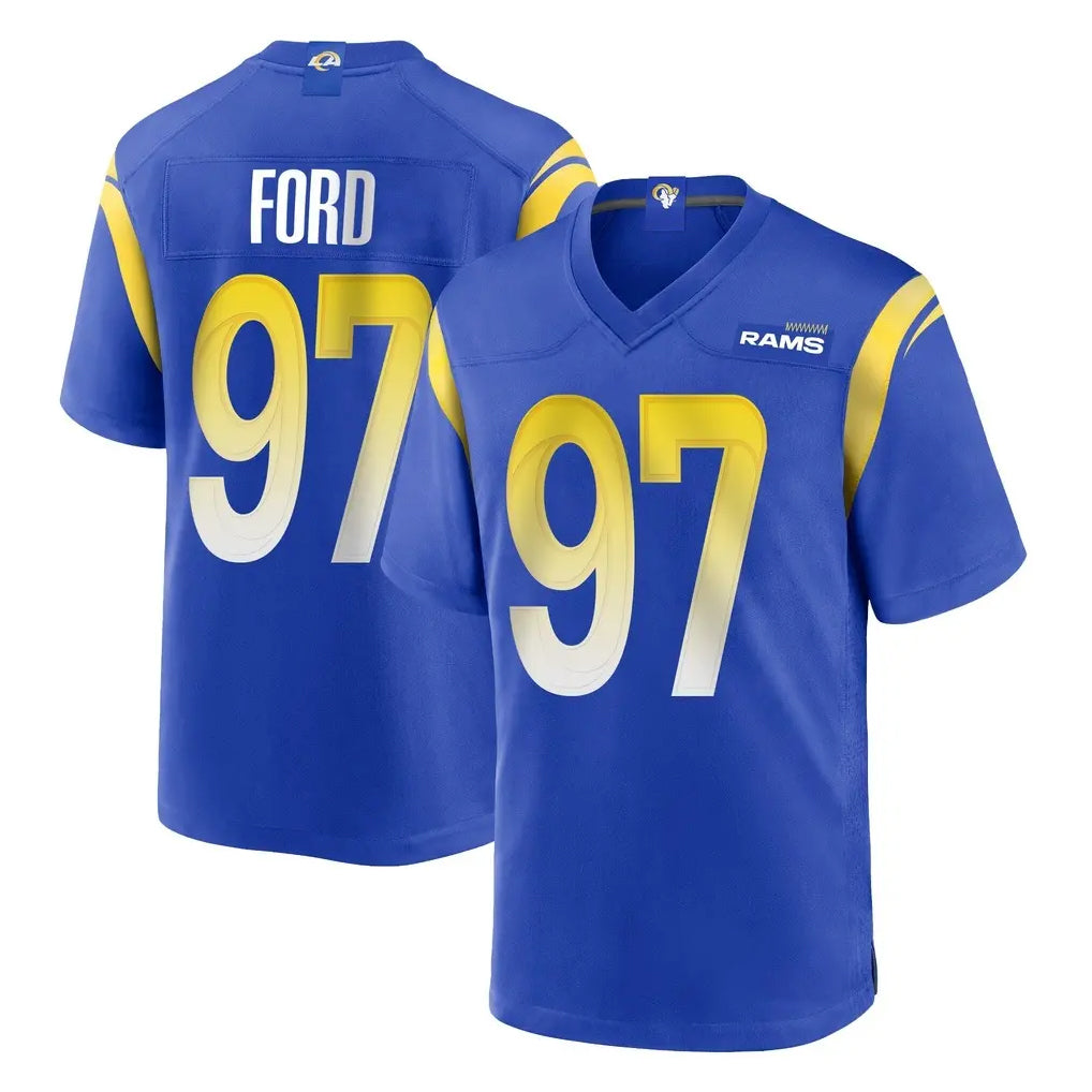 Davalo LA.Rams #97 Poona Ford Player Royal Home Game Stitched Jerseys