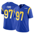 Davalo LA.Rams #97 Poona Ford Player Royal Limited Vapor F.U.S.E. Home Game Stitched Jerseys