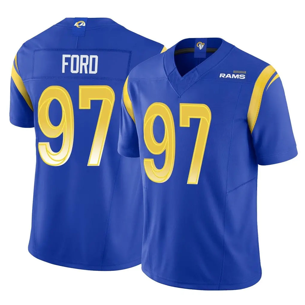 Davalo LA.Rams #97 Poona Ford Player Royal Limited Vapor F.U.S.E. Home Game Stitched Jerseys