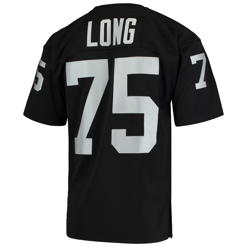 Davalo LV.Raiders 1983 #75 Howie Long Mitchell & Ness Black Authentic Throwback Retired Player Stitched Puhic Jersey