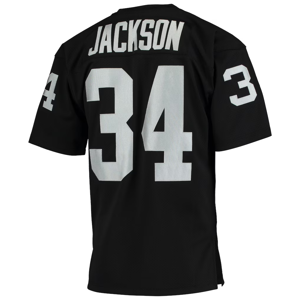 Davalo LV.Raiders 1990 #34 Bo Jackson Mitchell & Ness Black Authentic Throwback Retired Player Stitched Puhic Jersey