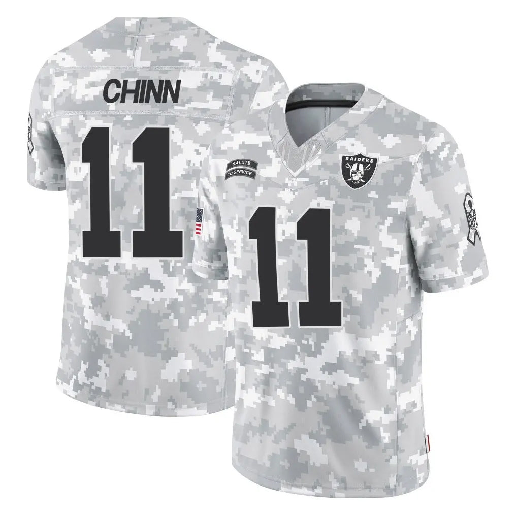 Davalo LV.Raiders #11 Jeremy Chinn Player Arctic Camo Salute To Service Limited Game Stitched Jerseys