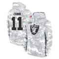 Davalo LV.Raiders #11 Jeremy Chinn Player Arctic Camo Salute to Service Hoodies Limited Game Stitched Jerseys