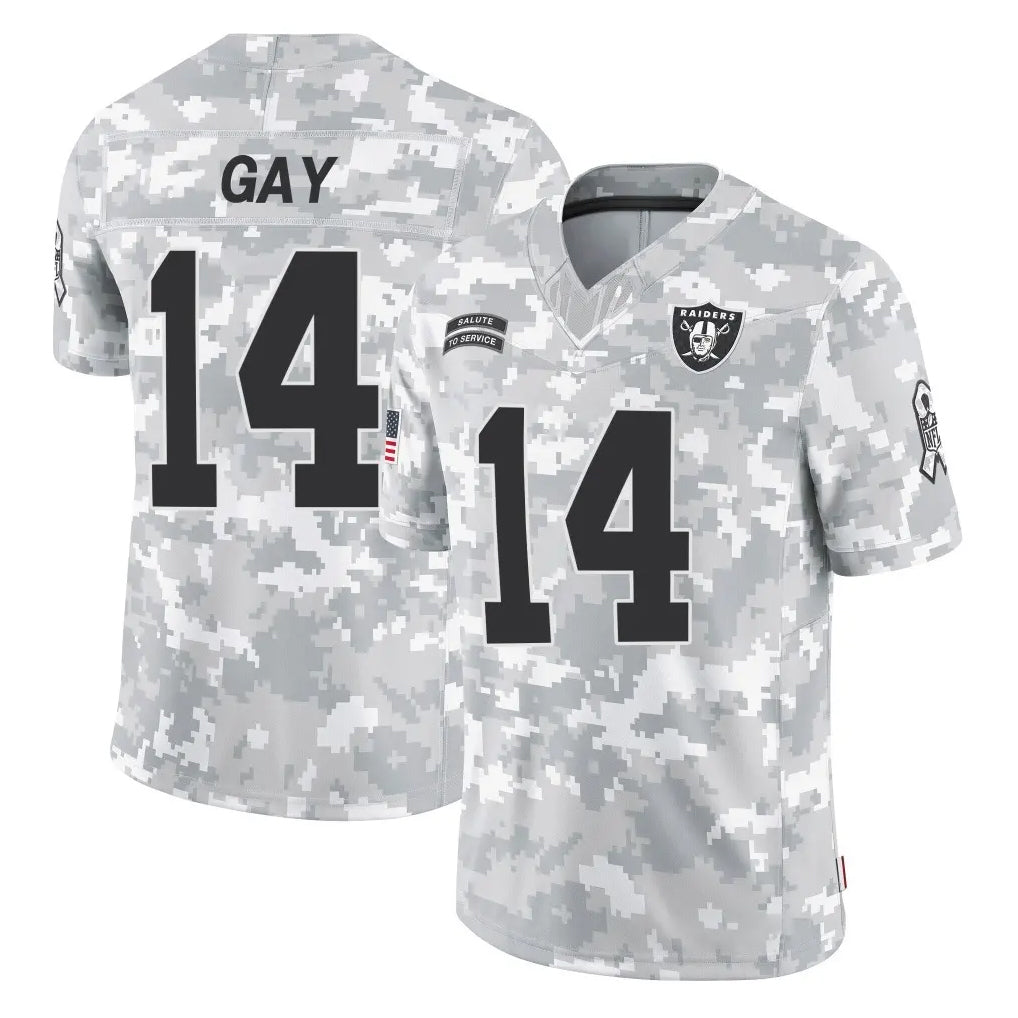 Davalo LV.Raiders #14 Matt Gay Player Arctic Camo Salute To Service Limited Game Stitched Jerseys