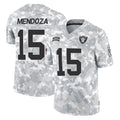 Davalo LV.Raiders #15 Fernando Mendoza Player Arctic Camo Salute To Service Limited Game Stitched Jerseys