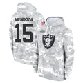 Davalo LV.Raiders #15 Fernando Mendoza Player Arctic Camo Salute to Service Hoodies Limited Game Stitched Jerseys