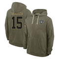 Davalo LV.Raiders #15 Fernando Mendoza Player Olive Salute to Service Pullover Hoodies Limited Stitched Jerseys