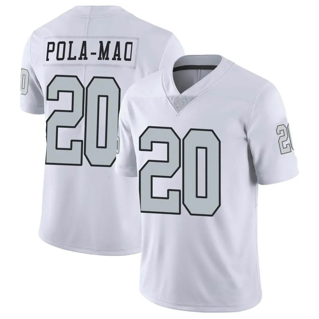 Davalo LV.Raiders #20 Isaiah Pola-Mao Player White Limited Color Rush Home Game Stitched Jerseys