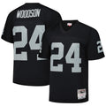 Davalo LV.Raiders #24 Charles Woodson Player Mitchell & Ness Black Legacy Replica Stitched Jerseys