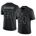 Davalo LV.Raiders #24 Charles Woodson Player RFLCTV Limited Black Stitched Jerseys