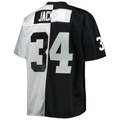 Davalo LV.Raiders #34 Bo Jackson Mitchell & Ness BlackSilver Big & Tall Split Legacy Retired Player Replica Jerseys