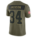 Davalo LV.Raiders #34 Bo Jackson Player Salute To Service Limited Olive Stitched Jerseys
