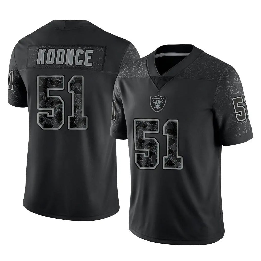 Davalo LV.Raiders #51 Malcolm Koonce Player Black Reflective Limited Game Stitched Jerseys
