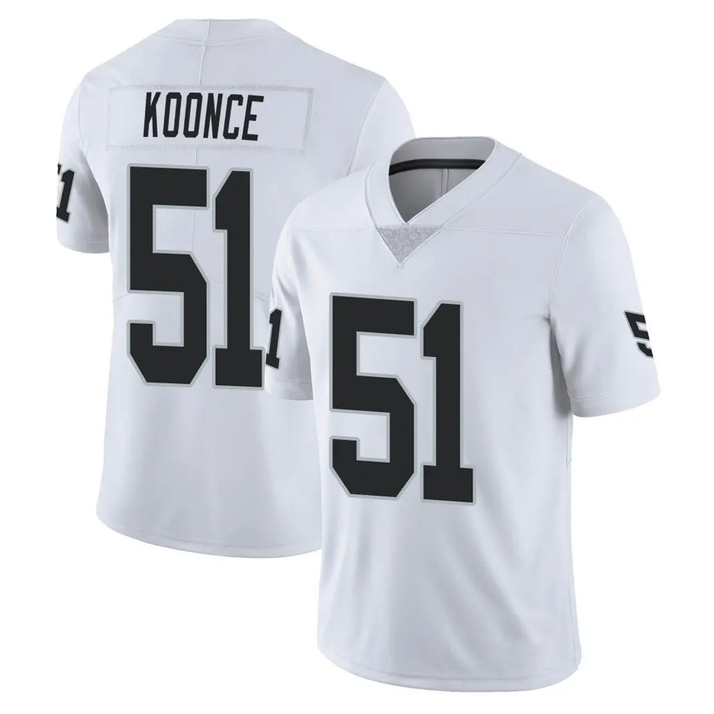 Davalo LV.Raiders #51 Malcolm Koonce Player White Limited Vapor Untouchable Home Game Stitched Jerseys