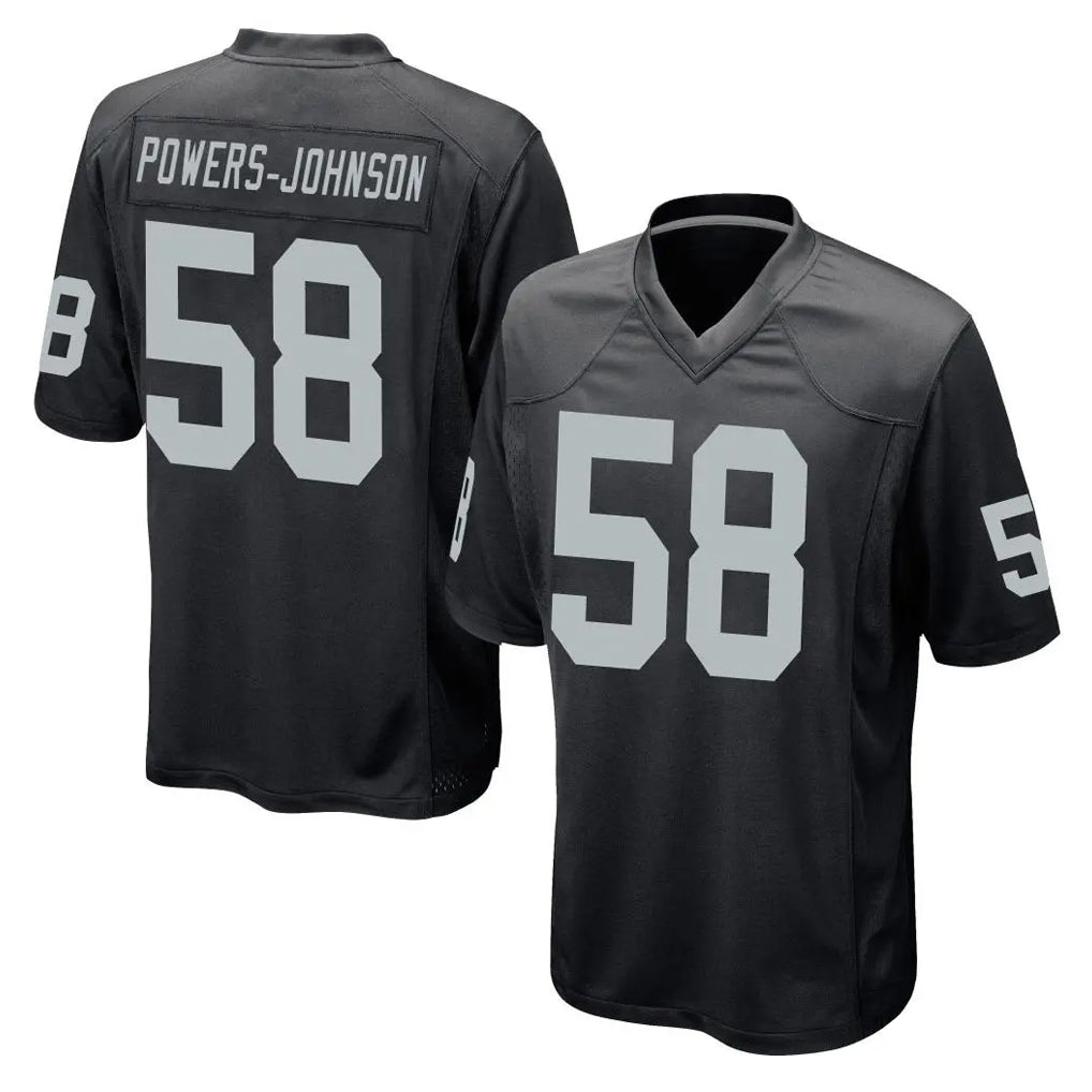 Davalo LV.Raiders #58 Jackson Powers-Johnson Player Black Home Game Stitched Jerseys