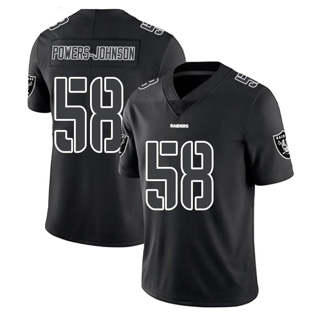 Davalo LV.Raiders #58 Jackson Powers-Johnson Player Black Limited Black Impact Home Game Stitched Jerseys