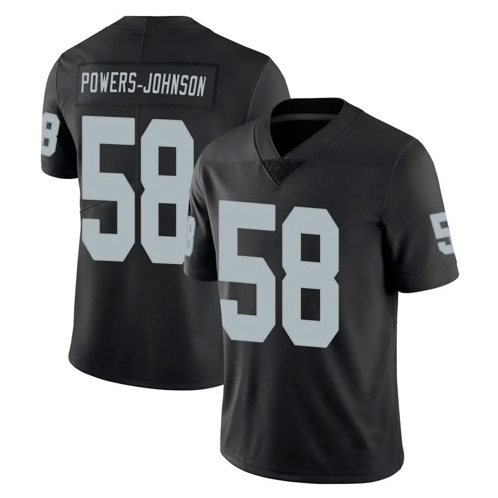 Davalo LV.Raiders #58 Jackson Powers-Johnson Player Black Limited Vapor Untouchable Home Game Stitched Jerseys
