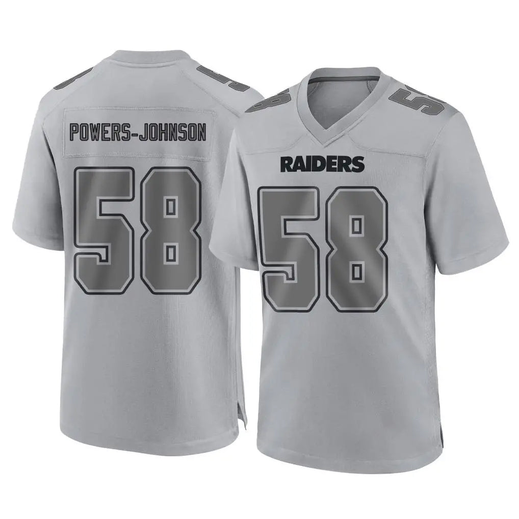 Davalo LV.Raiders #58 Jackson Powers-Johnson Player Gray Atmosphere Fashion Limited Game Stitched Jerseys