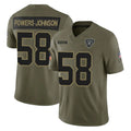 Davalo LV.Raiders #58 Jackson Powers-Johnson Player Olive 2025 Salute To Service Limited Game Stitched Jerseys