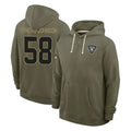 Davalo LV.Raiders #58 Jackson Powers-Johnson Player Olive Salute to Service Pullover Hoodies Limited Stitched Jerseys