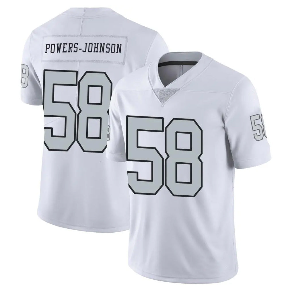 Davalo LV.Raiders #58 Jackson Powers-Johnson Player White Limited Color Rush Home Game Stitched Jerseys