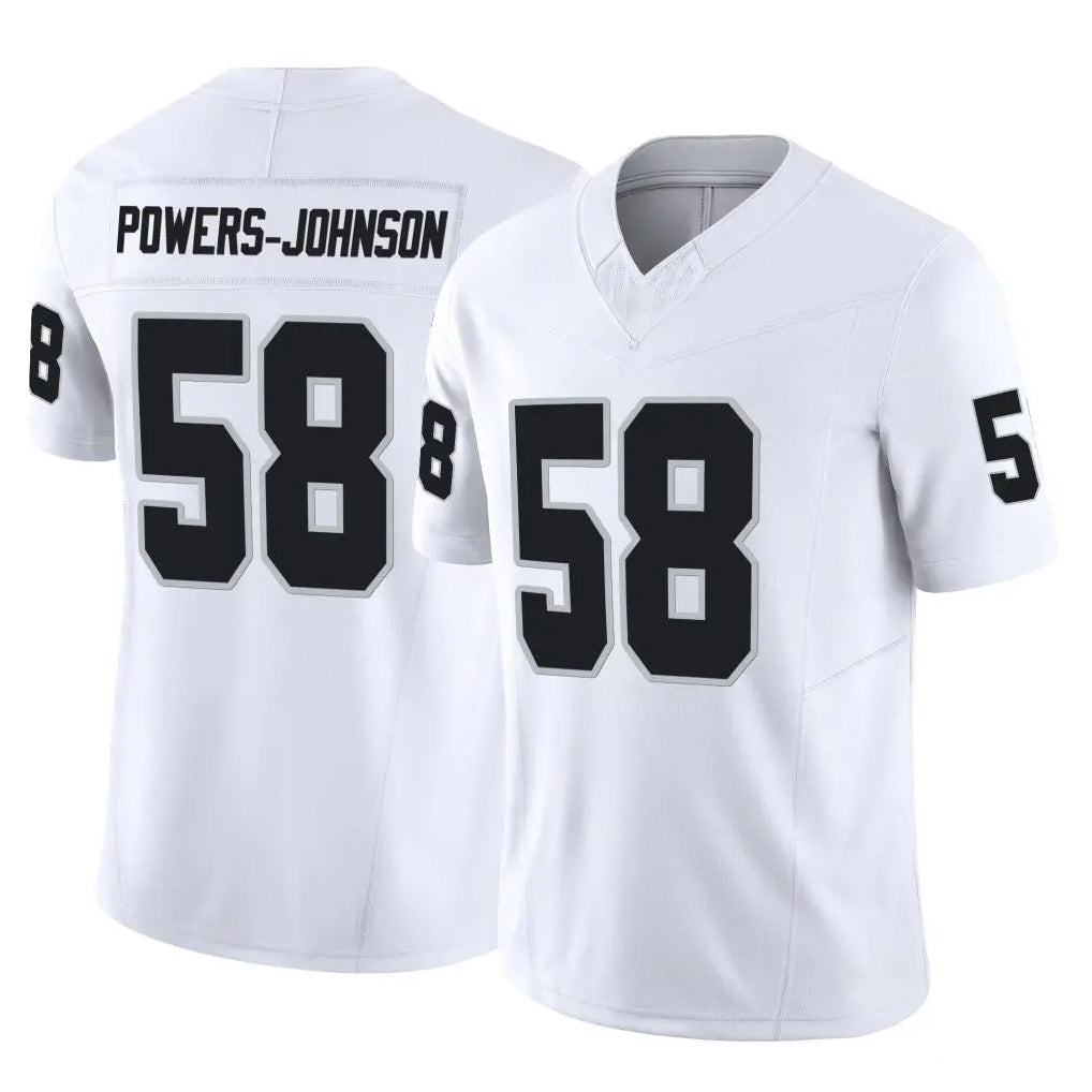 Davalo LV.Raiders #58 Jackson Powers-Johnson Player White Limited Vapor F.U.S.E. Home Game Stitched Jerseys