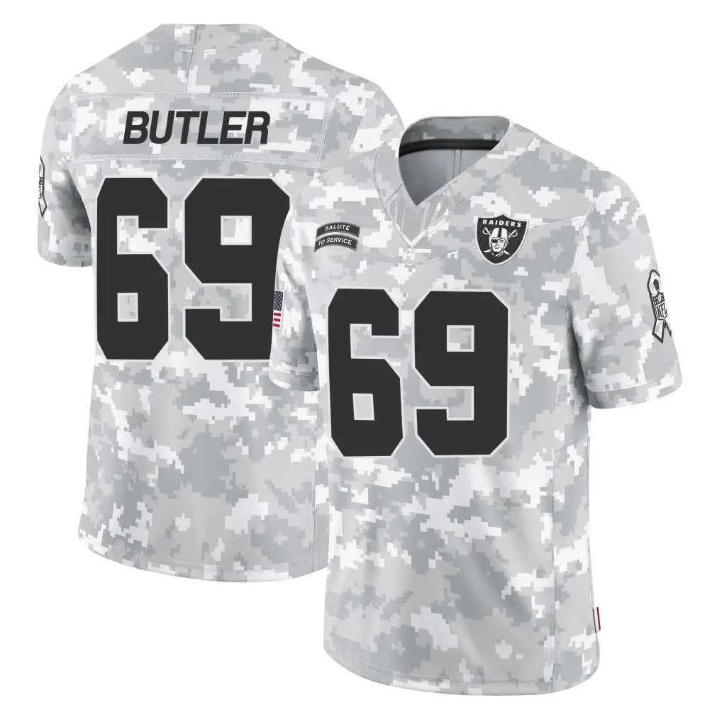 Davalo LV.Raiders #69 Adam Butler Player Arctic Camo Salute To Service Limited Game Stitched Jerseys