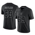 Davalo LV.Raiders #69 Adam Butler Player Black Reflective Limited Game Stitched Jerseys