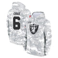 Davalo LV.Raiders #6 A.J. Cole Player Arctic Camo Salute to Service Hoodies Limited Game Stitched Jerseys