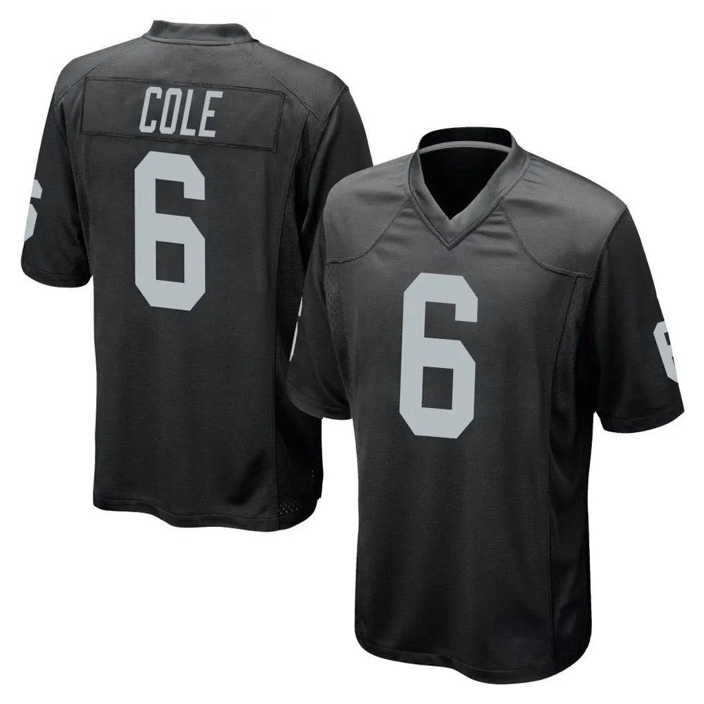 Davalo LV.Raiders #6 A.J. Cole Player Black Home Game Stitched Jerseys
