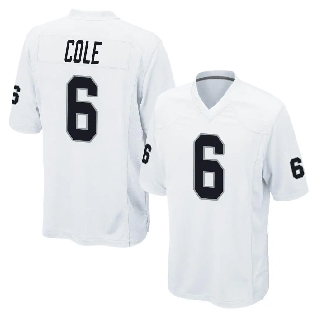 Davalo LV.Raiders #6 A.J. Cole Player White Home Game Stitched Jerseys